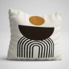 Set 3 fete de perna decorative 43x43 cm model Geometric Negru/Ocru