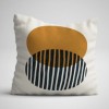 Set 3 fete de perna decorative 43x43 cm model Geometric Negru/Ocru