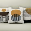 Set 3 fete de perna decorative 43x43 cm model Geometric Negru/Ocru