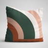 Set 3 fete de perna decorative 43x43 cm model Abstract Verde/Caramiziu