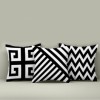Set 3 fete perna decorative 43x43 cm alb negru model geometric KIR 116