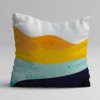 Set 3 fete perna decorative 43x43 cm cu model valuri colorate galben turcoaz albastru