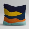 Set 3 fete perna decorative 43x43 cm cu model valuri colorate galben turcoaz albastru