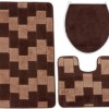 Set 3 piese husa decorativa si 2 covorase baie, Confetti, Bornova Brown