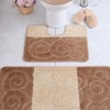Set 3 piese husa decorativa si 2 covorase baie, Confetti, Sile Coffe