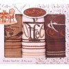 Set 3 prosoape bucatarie cu broderie, bumbac 100%, Coffee brown v1