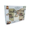 Set 3 prosoape bucatarie bumbac 100% cu broderie Coffee Good Morning 30x50 cm