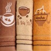 Set 3 prosoape bucatarie bumbac 100%,  Café latte