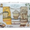 Set 3 prosoape bucatarie bumbac 100%, galben/ crem / cappuccino