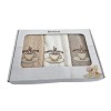 Set 3 prosoape bucatarie cu broderie 40x60cm, bumbac 100%, Coffe lover