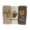 Set 3 prosoape bucatarie cu broderie, bumbac 100%, Cappuccino