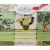 Set 3 prosoape bucatarie cu broderie, bumbac 100%, Olive v1