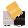Set 3 prosoape bumbac 100%, cu ciucuri si broderie, HAVLU ASORTI 4 Black