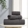 Set 3 prosoape bumbac 100% Eponj Home Ezgi gri antracit