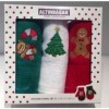 Set 3 prosoape bumbac 100% cu broderie Craciun, Noel Party