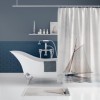 Set 3D perdea dus cu inele 180x200cm + covoras baie 50x80cm, Sailing