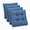 Set 4 perne albastre pentru scaun sau podea 40x40x7 cm, matlasate, cu umplutura din spuma poliuretanica