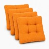 Set 4 perne galbene pentru scaun sau podea 40x40x7 cm, matlasate, cu umplutura din spuma poliuretanica
