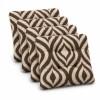Set 4 perne scaun 40x40x7 cm, maro si crem, model geometric