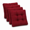 Set 4 perne roșu închis pentru scaun sau podea 40x40x7 cm, matlasate, cu umplutură din spumă poliuretanică