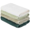 Set 4 prosoape bumbac 100%, BHPC, Wash 12 Green Dark Green White Beige