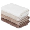 Set 4 prosoape bumbac 100%, BHPC, Wash 2 Brown Beige Cream White