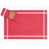Set 5 prosoape de bucatarie Kareli, DC Home, Alb/Rosu