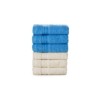 Set 6 prosoape mici bumbac crem si albastru 30x50cm, Hobby Home
