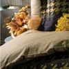 Set complet de lux(lenjerie+cuvertura), 8 piese, Cotton Box, Dazzle Verde-Negru