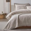 Set cuvertura jacquard bumbac 240x260cm, Grace Bej, cu model discret