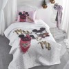 set cuvertura matlasata Poppy bumbac 100% Club Cotton model Mr & Mrs