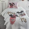 set cuvertura matlasata Poppy bumbac 100% Club Cotton model Mr & Mrs