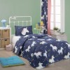 Set cuvertura matlasata + 1 fata perna, Eponj Home, Magic Unicorn Bleumarin