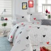 Set cuvertura matlasata + 2 fete perna bumbac 100%, 225x240cm, Avana White