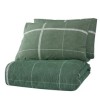 Set cuvertura matlasata + 2 fete perna bumbac 100%, 225x240cm, Maya Green