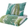 Set cuvertura matlasata + 2 fete perna bumbac 100%, 225x240cm, Nui Green