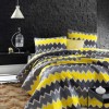 Set cuvertura matlasata + 2 fete perna bumbac 100%, 225x240cm, Zigros Yellow