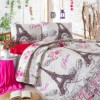 Set cuvertura matlasata 200x220cm+ 2 fete perna 50x70cm CafeParis - Pink