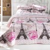 Set cuvertura matlasata 200x220cm+ 2 fete perna 50x70cm Fromparis Pink