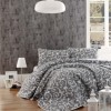 Set cuvertura matlasata 200x220cm+ 2 fete perna 50x70cm Merle negru