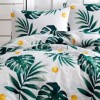 Set cuvertura matlasata 200x220 cm + 2 fete perna cu frunze tropicale Monstera