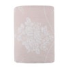 Set cuvertura matlasata 200x220 cm + 2 fete perna cu model floral alb pe fundal Bej