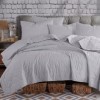 Set cuvertura matlasata 200x220 cm + 2 fete perna Solid Gri
