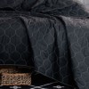 Set cuvertura matlasata 200x220 cm + 2 fete perna Solid Negru