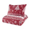 Set cuvertura matlasata pat dublu + 2 fete perna, bumbac 100%, Furu Red