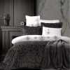 Set de lux 10 piese, cuvertura+lenjerie, Cotton Box, Simona Antracit
