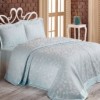 Set de lux cuvertura jaquard 240x260cm + 2 fete perna 50x70cm - Alona Mint v2