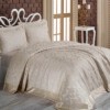 Set de lux cuvertura jaquard 240x260cm + 2 fete perna 50x70cm ALONA BEJ