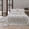 Set de lux cuvertura jaquard 260x260cm + 2 fete perna 60x80cm Pastoral Kahve