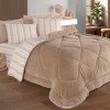 Set dormit pilota iarna 1 persoana Soft Line bej fata catifelata